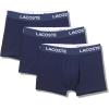 imageLacoste Mens Cotton Stretch Essentials Trunks 3Pack Navy Blue Medium