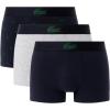 imageLacoste Mens Cotton Stretch Mini Croc Print Trunks 3PackAbysm BlueGreenGrey