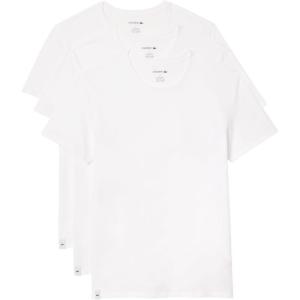 imageLacoste Mens 100 Cotton Regular Fit Crew Neck Undershirt 3PackWhite