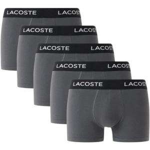 imageLacoste Mens 5Pack Regular Fit Boxer TrunkShadow Grey