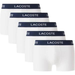 imageLacoste Mens 5Pack Regular Fit Boxer TrunkWhite