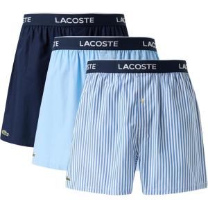 imageLacoste mens 100 Cotton Boxers 3pack Amazon ExclusivesVaporousOverviewNavy Blue