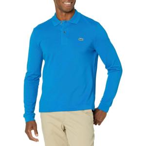 imageLacoste Mens Classic Long Sleeve Pique Polo ShirtAthens Blue