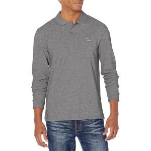 imageLacoste Mens Classic Long Sleeve Pique Polo ShirtCharcoal Heather