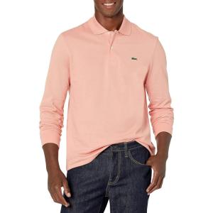 imageLacoste Mens Classic Long Sleeve Pique Polo ShirtElf Pink