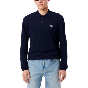 imageLacoste Mens Classic Long Sleeve Pique Polo ShirtNavy Blue