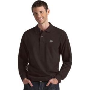 imageLacoste Mens Classic Long Sleeve Pique Polo ShirtPort Brown