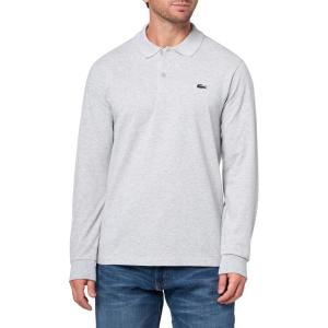 imageLacoste Mens Core Regular Fit Long Sleeve PoloSilver Chine