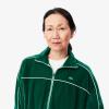 imageLacoste womens Oversized Zipped Velvet SweatshirtGreenWhite