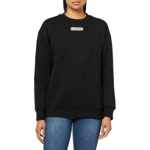 imageLacoste womens Oversized Brushed Fleece Crew Neck SweatshirtBlack