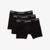 imageLacoste Mens 3 Pack Boxer BriefsBlack With Black Waistbands New