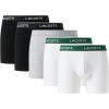 imageLacoste mens Cotton Stretch Essentials Boxer Briefs 5pack Amazon ExclusivesBlackWhiteSilver Chine