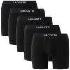 imageLacoste mens Cotton Stretch Essentials Boxer Briefs 5packBlack With Black Waistbands