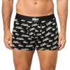 imageLacoste mens Cotton Stretch Print Animation Boxer BriefsBlackWhite