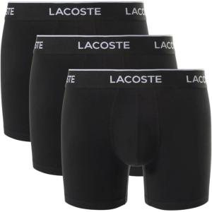 imageLacoste Mens 3 Pack Boxer BriefsBlack With Black Waistbands