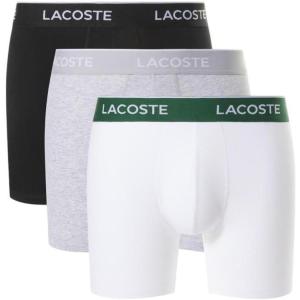 imageLacoste Mens 3 Pack Boxer BriefsBlackWhiteDove Grey