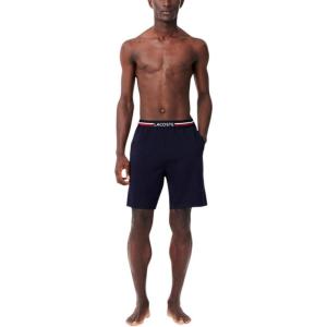 imageLacoste Mens Striped Waist Long Boxer BriefsNavy Blue