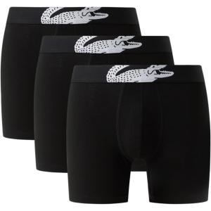 imageLacoste mens Cotton Stretch Big Croc Print Boxer Briefs 3pack Amazon ExclusivesBlack