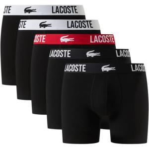 imageLacoste mens Cotton Stretch Croc Boxer Briefs 5pack Amazon ExclusivesBlackBlackRedWhite