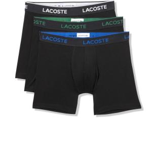 imageLacoste mens Cotton Stretch Essentials Boxer Briefs 3pack Amazon ExclusivesBlackWhiteCaptainGreen