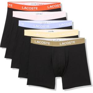 imageLacoste mens Cotton Stretch Essentials Boxer Briefs 5pack Amazon ExclusivesBlackDesinvotteFlamingoDelphiniumOliveSesame