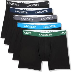 imageLacoste mens Cotton Stretch Essentials Boxer Briefs 5pack Amazon ExclusivesBlackGraphiteGreenKingdomNavy Blue