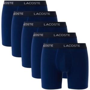 imageLacoste mens Cotton Stretch Essentials Boxer Briefs 5packDeep Ocean