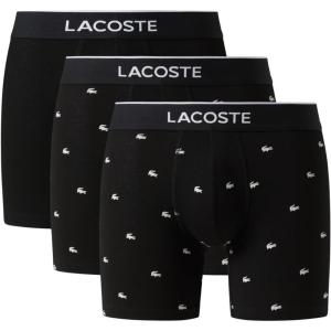 imageLacoste mens Cotton Stretch Mini Croc Print Boxer Briefs 3pack Amazon ExclusivesBlack