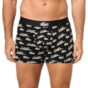 imageLacoste mens Cotton Stretch Print Animation Boxer BriefsBlackWhite