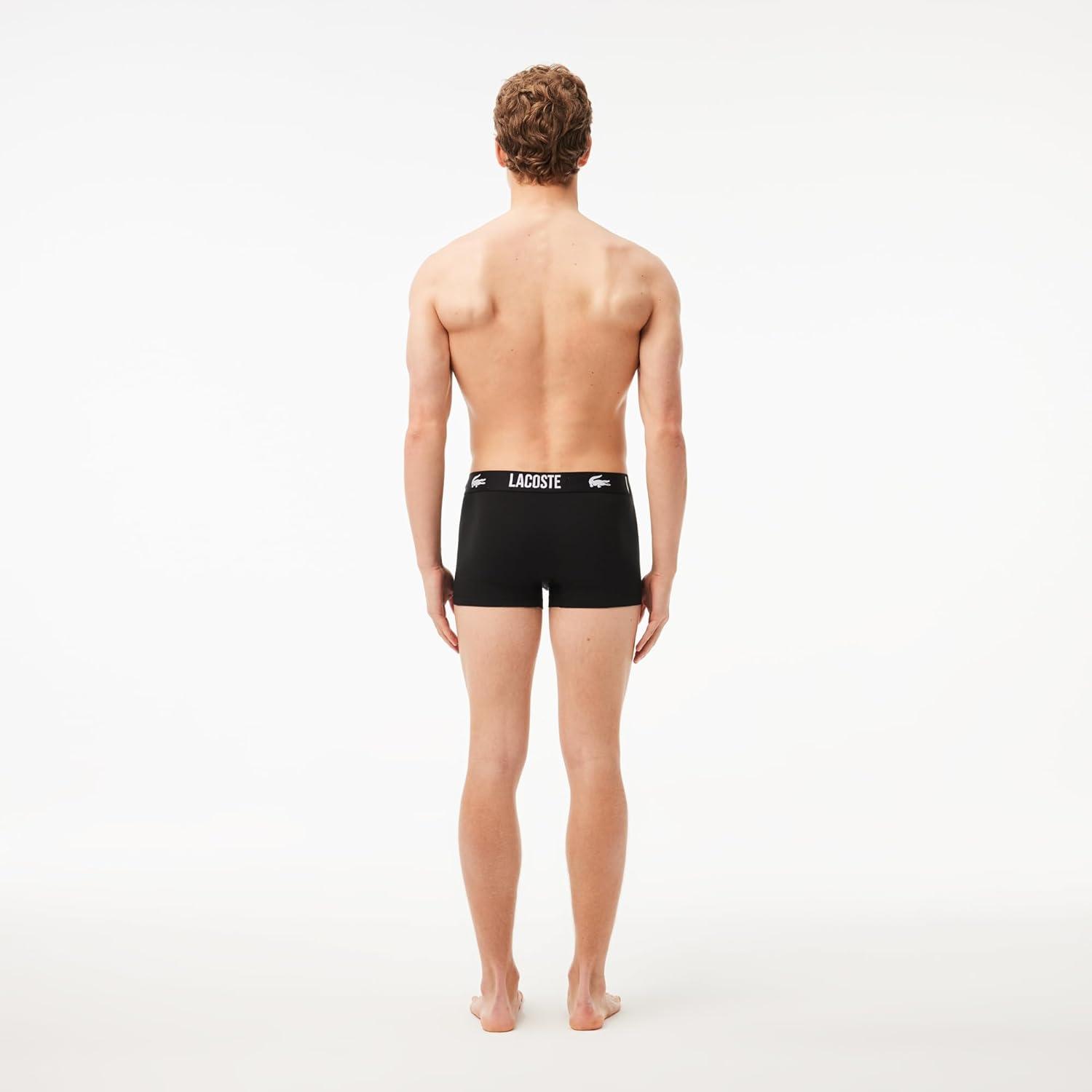 imageLacoste Mens Cotton Stretch Lacoste Croc Trunks 3PackBlackRedWhite