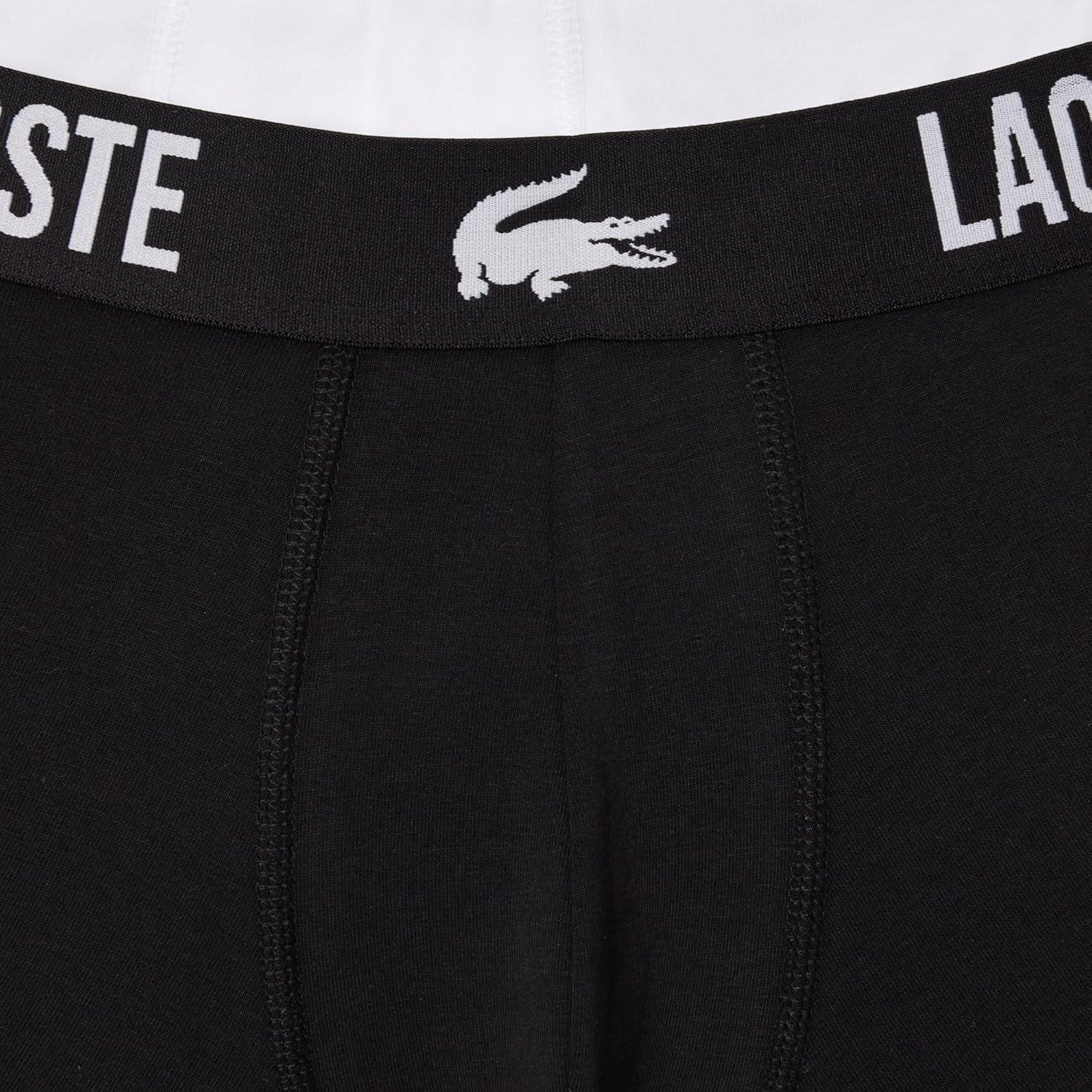 imageLacoste Mens Cotton Stretch Lacoste Croc Trunks 3PackBlackRedWhite