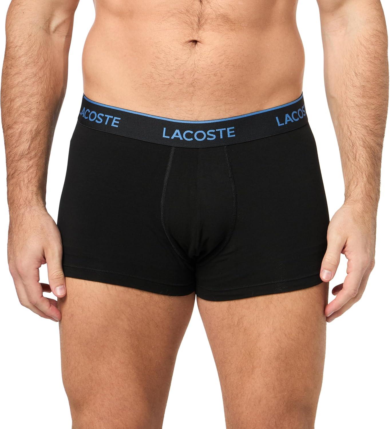 imageLacoste mens Cotton Stretch Essentials Trunks 3pack Amazon ExclusivesBlackVaporousOliveSesame