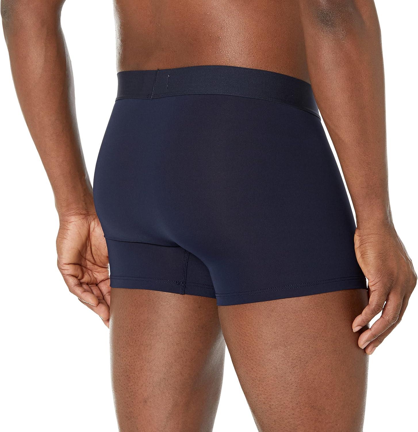 imageLacoste mens Cotton Stretch Print Animation Trunks 3packImperial BlueNavy BlueWhite