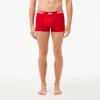imageLacoste Mens Cotton Stretch Lacoste Croc Trunks 3PackBlackRedWhite
