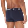 imageLacoste Mens Cotton Stretch Lacoste Croc Trunks 3PackDove GreyNavy BlueSunrise