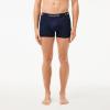 imageLacoste mens Cotton Stretch Print Animation Trunks 3packNavy BlueDeep OceanTropical Blue New