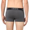 imageLacoste mens Cotton Stretch Tricolor Waistband Trunks 3packGrey
