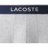imageLacoste mens Cotton Stretch Tricolor Waistband Trunks 3packGrey With Navy Waistbands