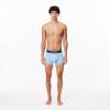 imageLacoste mens Cotton Stretch Tricolor Waistband Trunks 3packLight BlueBright BlueGrey
