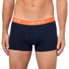 imageLacoste mens Cotton Stretch Tricolor Waistband Trunks 3packNavy BlueOrangeRed New