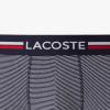 imageLacoste mens Cotton Stretch Tricolor Waistband Trunks 3packNavy BlueWhiteNavy Striped