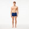 imageLacoste mens Cotton Stretch Tricolor Waistband Trunks 3packNavyRedBlue
