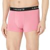 imageLacoste mens Cotton Stretch Tricolor Waistband Trunks 3packSage GreyBlackMidnight Smoke