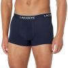 imageLacoste mens Cotton Stretch Tricolor Waistband Trunks 3packWhiteNavy BlueBright Blue