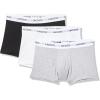 imageLacoste Mens Cotton Stretch Essentials Trunks 3Pack BlackWhiteDove Grey XLarge