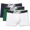 imageLacoste mens Cotton Stretch Big Croc Print Trunks 3pack Amazon ExclusivesGreenWhiteNavy Blue