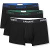 imageLacoste mens Cotton Stretch Essentials Trunks 3pack Amazon ExclusivesBlackWhiteCaptainGreen