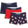 imageLacoste mens Cotton Stretch Lacoste Diagonal Print Trunks 3packRedWhiteNavy Blue