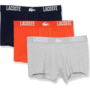 imageLacoste Mens Cotton Stretch Lacoste Croc Trunks 3PackDove GreyNavy BlueSunrise