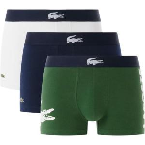 imageLacoste Mens Long Stretch Cotton Jersey Boxer Brief 3packDusty OliveNavy BlueWhite